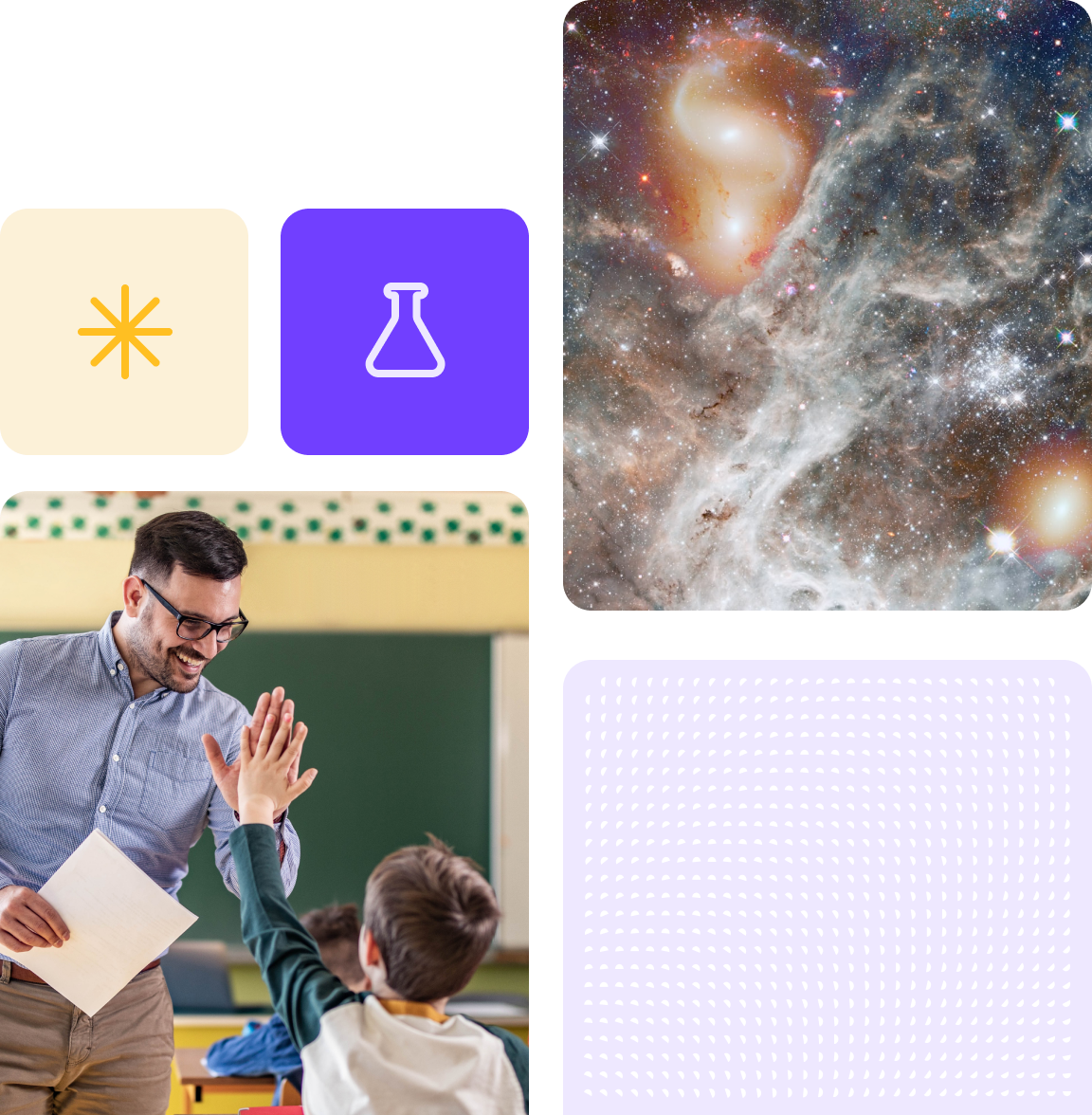 Images representing how Propello's standards-aligned curriculum helps teachers create more engaging learning experiences.