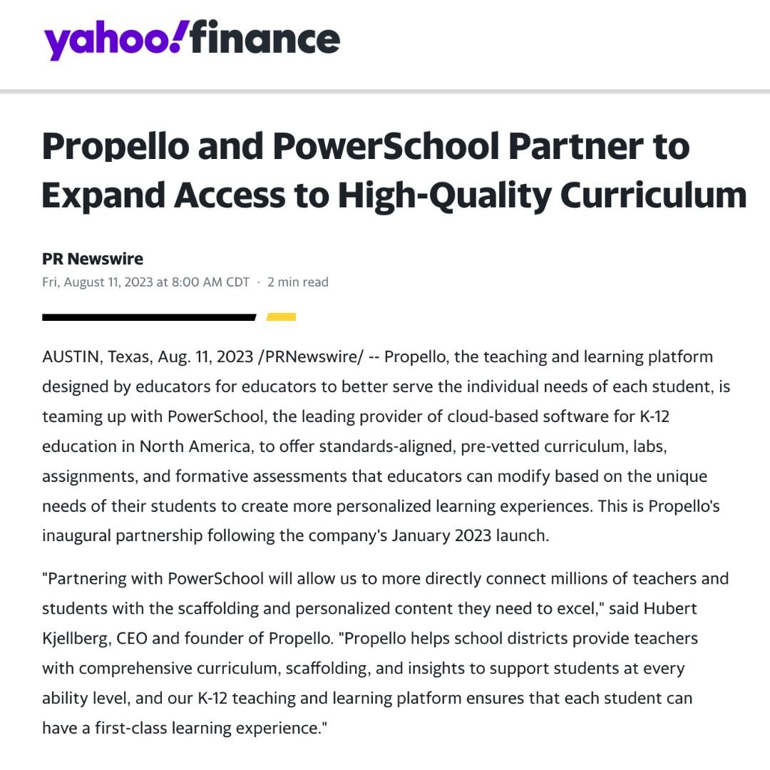 Image representing Propello's partnership with PowersSchool