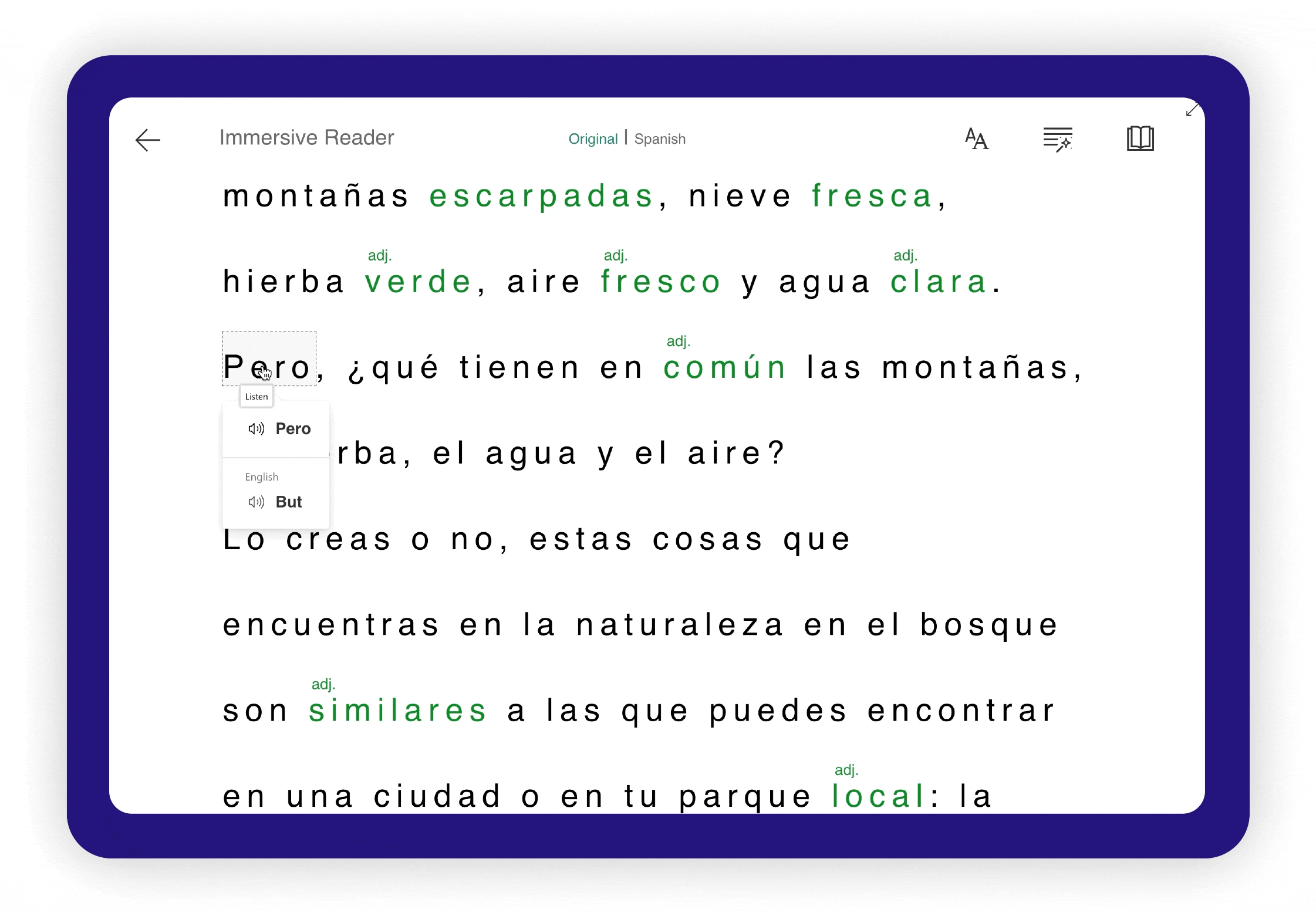 A gif showing how Propello's curriculum and content can be translated into 100+ languages